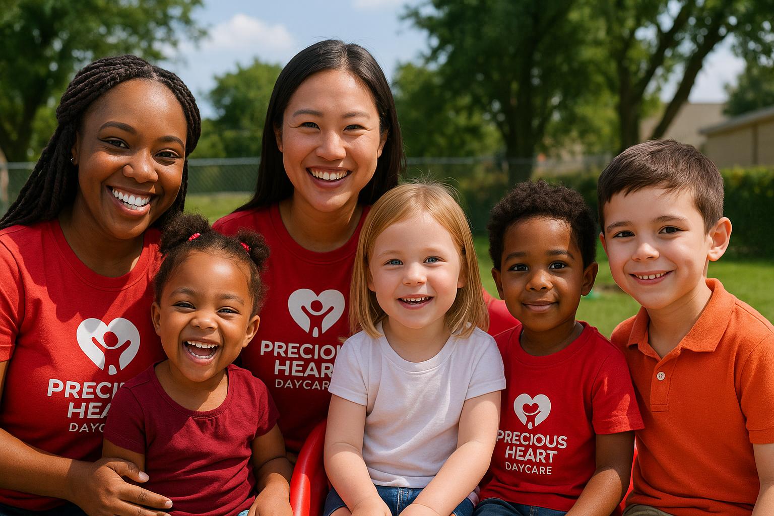 Candid joyful classroom moment with teacher and children